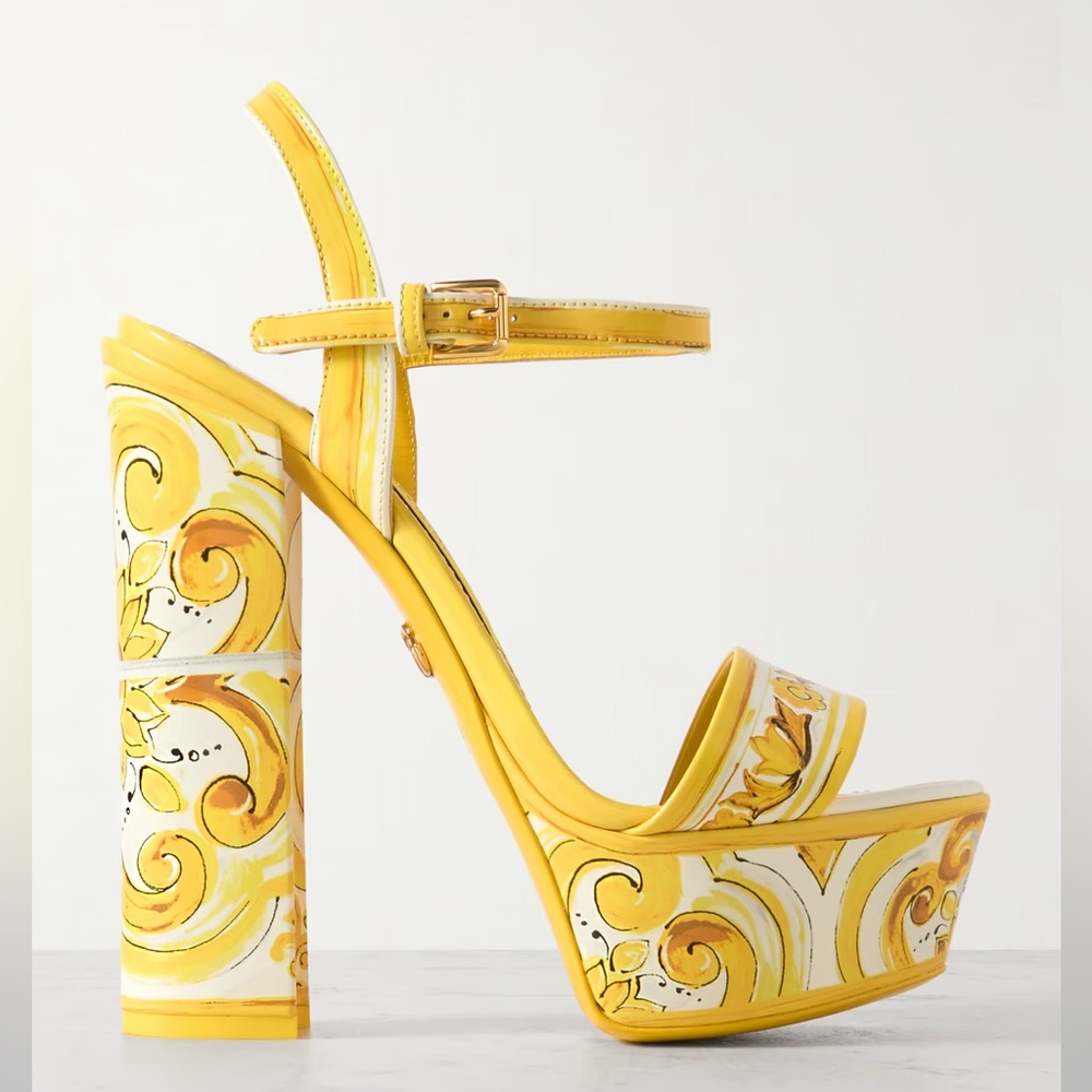 Dolce & Gabbana Artistic Yellow Sandals
